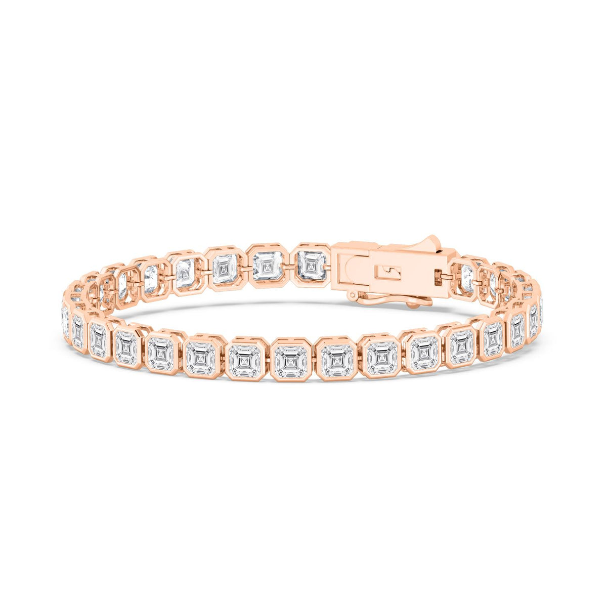 Rose Gold / 17.61ct Lab Grown Diamond Bezel Bracelet