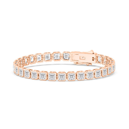 Rose Gold / 17.61ct Lab Grown Diamond Bezel Bracelet