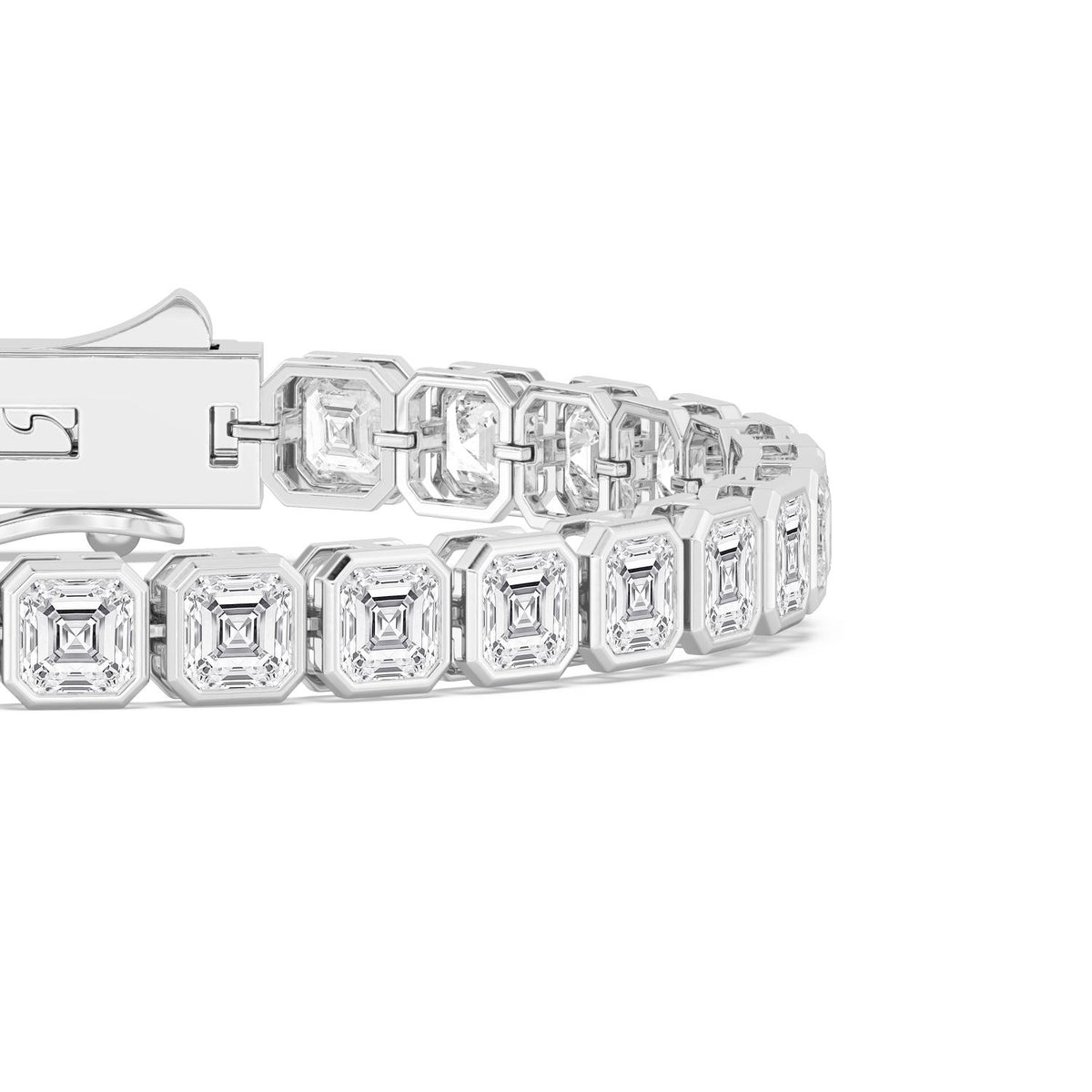 White Gold / 17.61ct Lab Grown Diamond Bezel Bracelet
