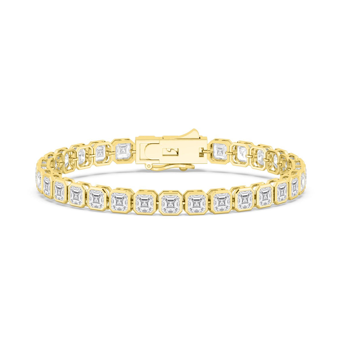 Yellow Gold / 17.61ct Lab Grown Diamond Bezel Bracelet