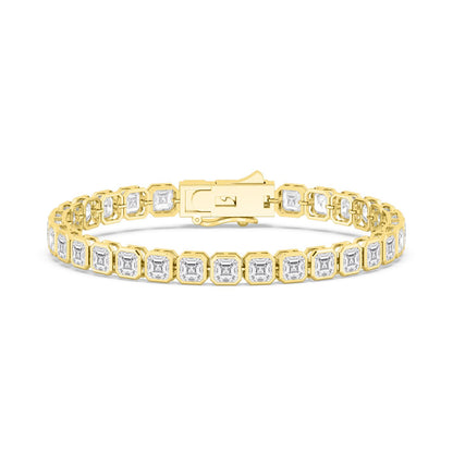 Yellow Gold / 17.61ct Lab Grown Diamond Bezel Bracelet