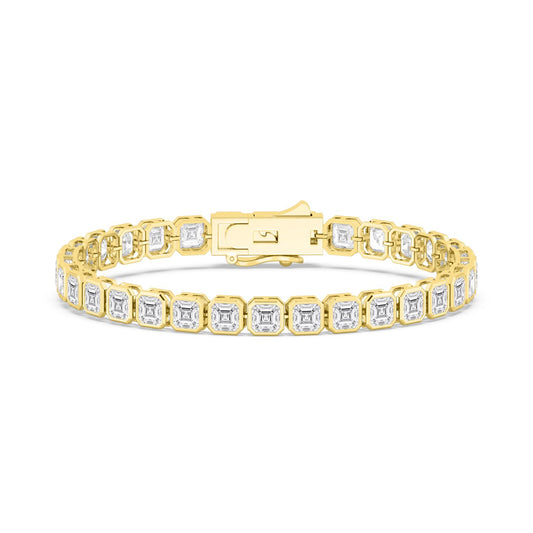 Yellow Gold / 17.61ct Lab Grown Diamond Bezel Bracelet