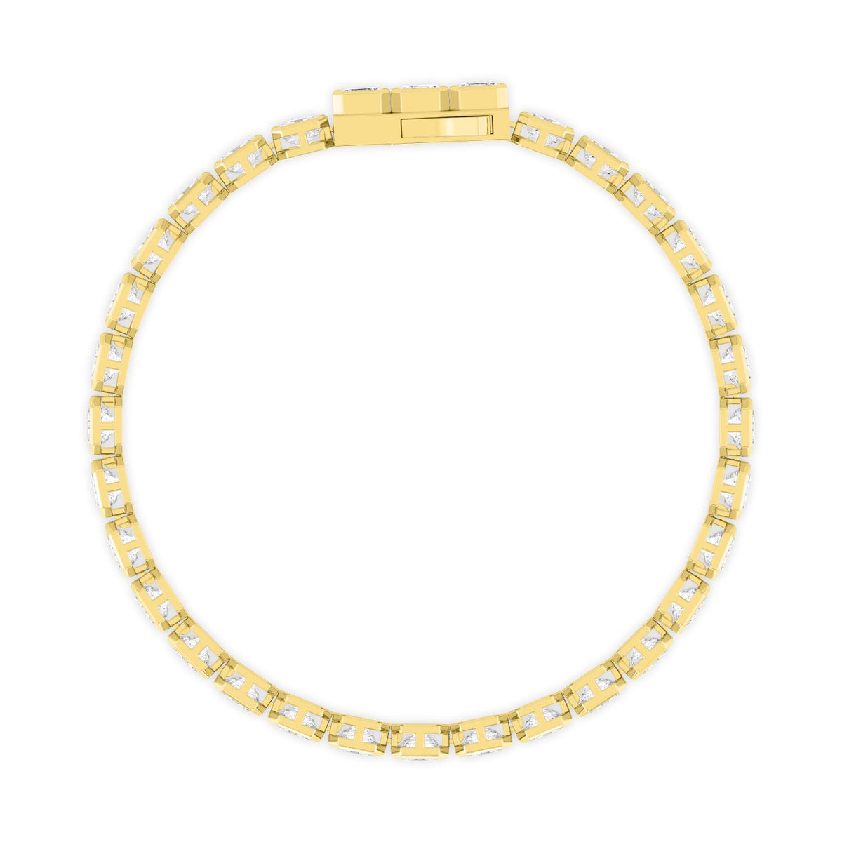 Yellow Gold / 17.61ct Lab Grown Diamond Bezel Bracelet