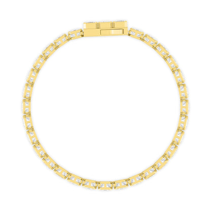 Yellow Gold / 17.61ct Lab Grown Diamond Bezel Bracelet
