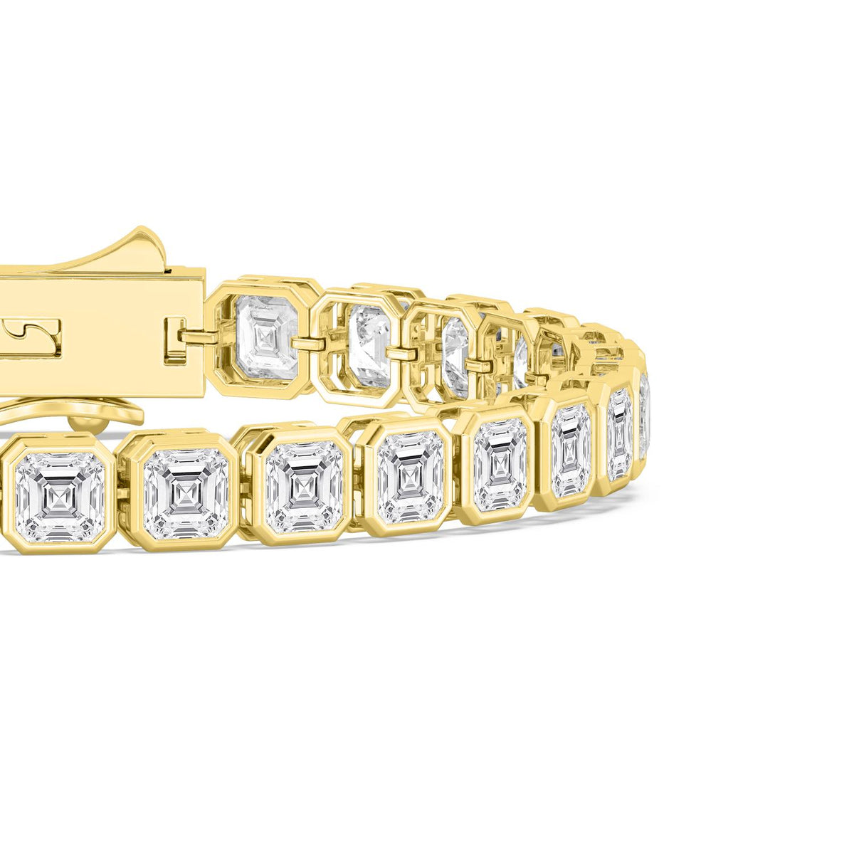 Yellow Gold / 17.61ct Lab Grown Diamond Bezel Bracelet