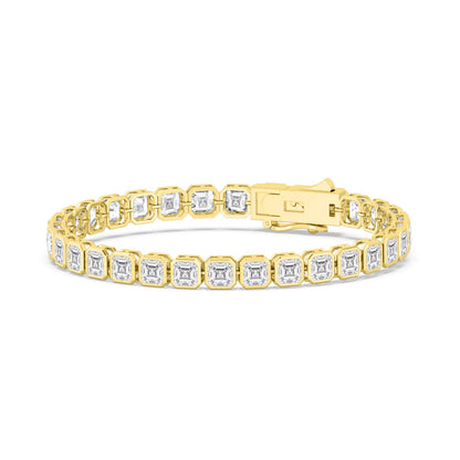 Yellow Gold / 17.61ct Lab Grown Diamond Bezel Bracelet