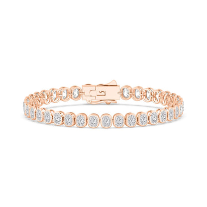 Rose Gold / 11.00ct Lab Grown Diamond Bezel Bracelet