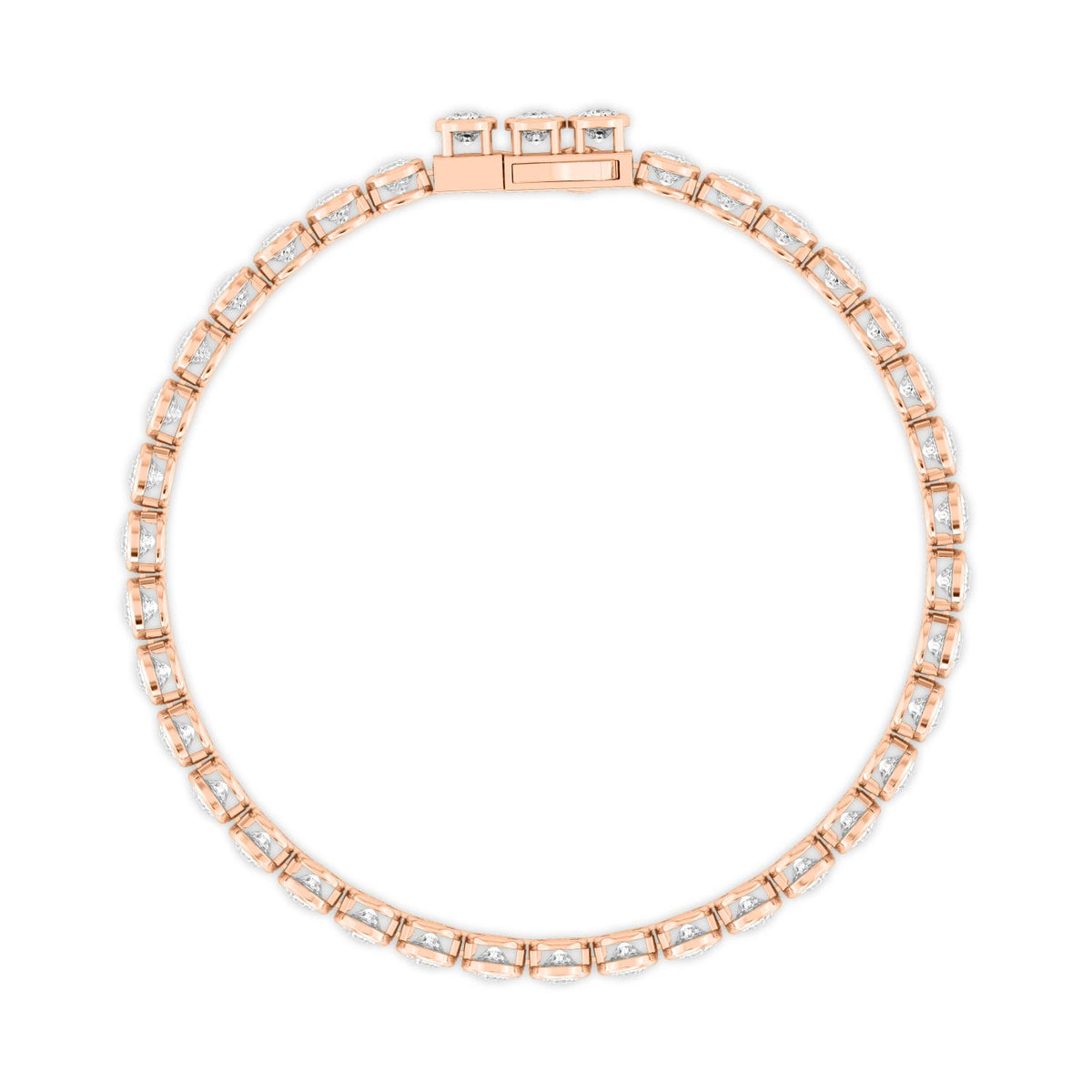 Rose Gold / 11.00ct Lab Grown Diamond Bezel Bracelet