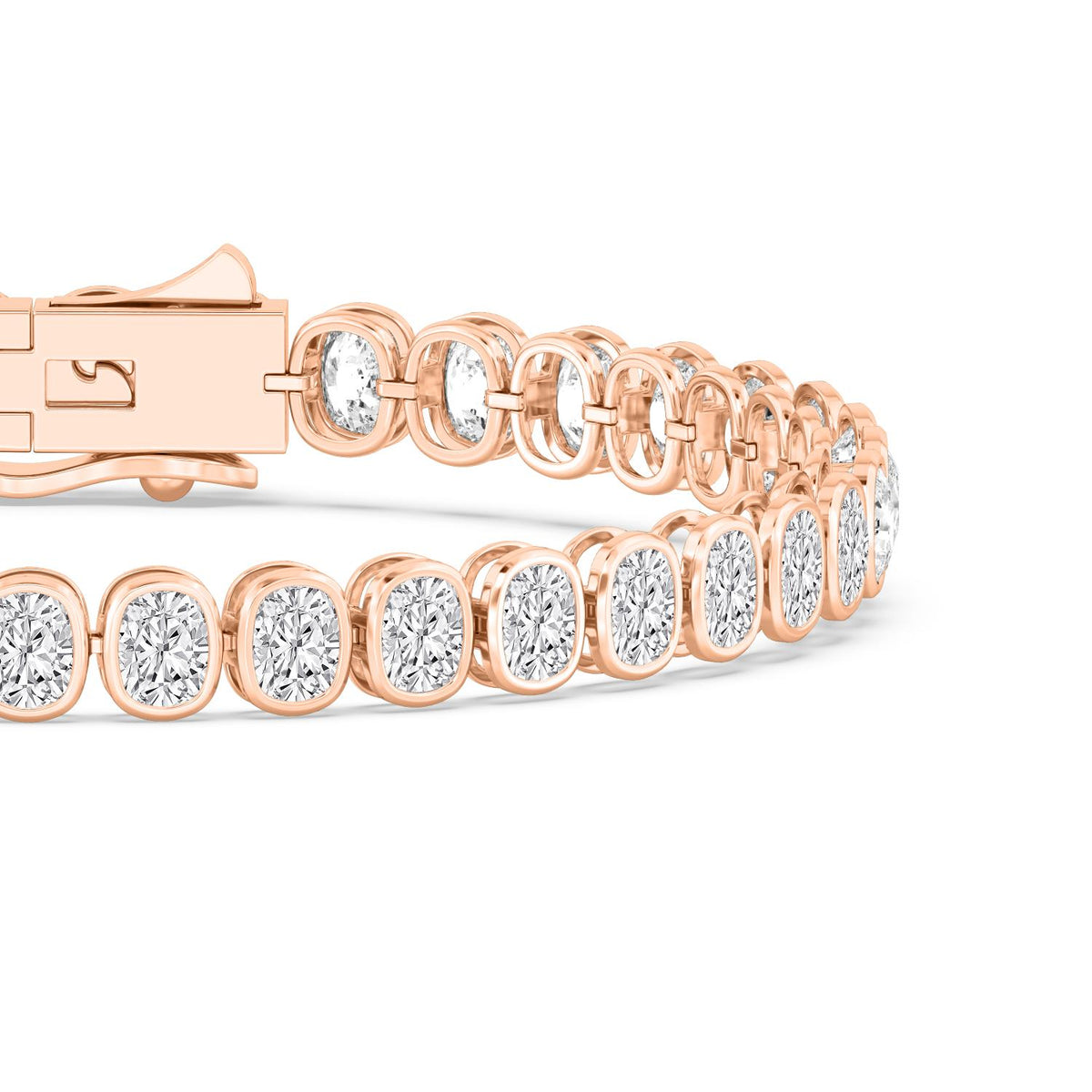 Rose Gold / 11.00ct Lab Grown Diamond Bezel Bracelet