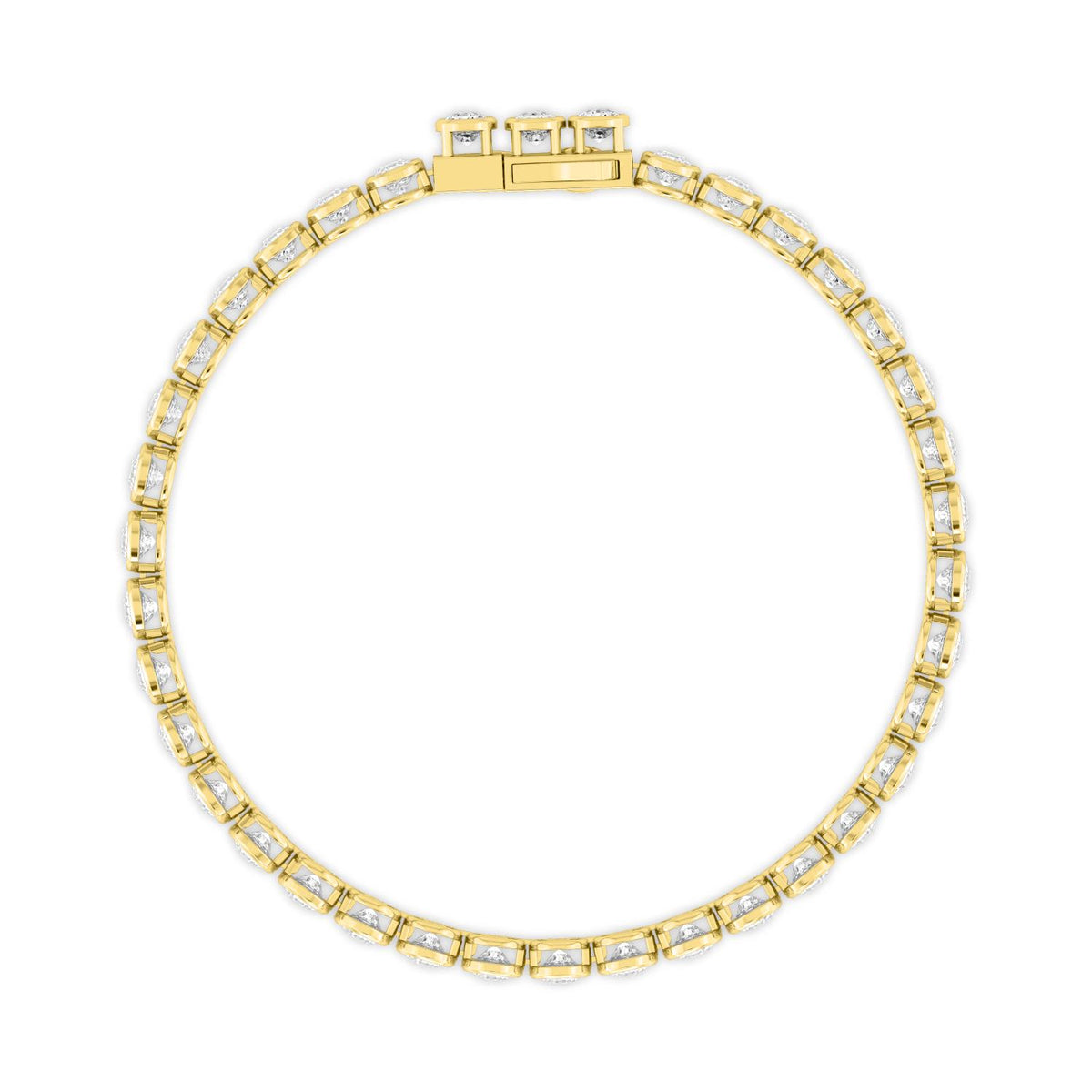 Yellow Gold / 11.00ct Lab Grown Diamond Bezel Bracelet