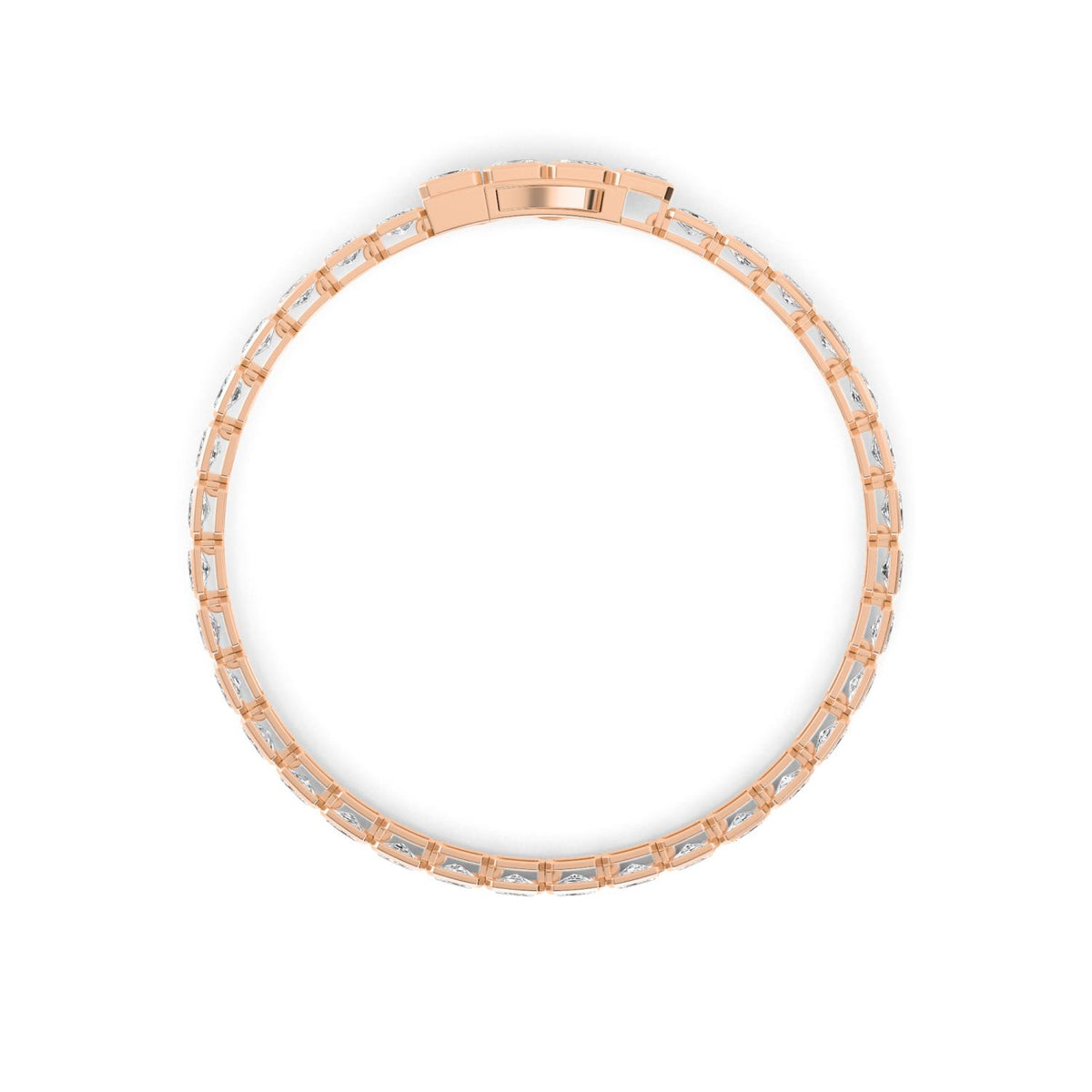 Rose Gold / Emerald Lab Grown Diamond Bezel Bracelet