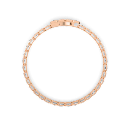 Rose Gold / Emerald Lab Grown Diamond Bezel Bracelet