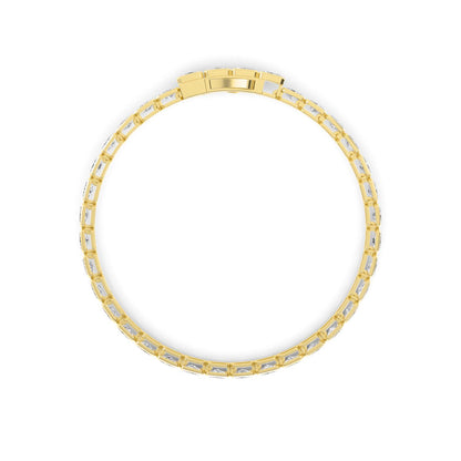Yellow Gold / Emerald Lab Grown Diamond Bezel Bracelet