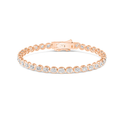 Rose Gold / Oval Lab Grown Diamond Bezel Bracelet