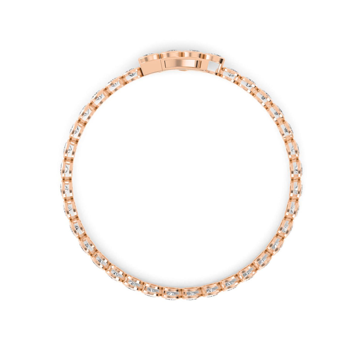 Rose Gold / Oval Lab Grown Diamond Bezel Bracelet