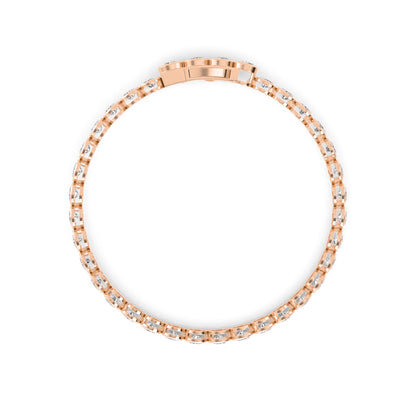 Rose Gold / Oval Lab Grown Diamond Bezel Bracelet