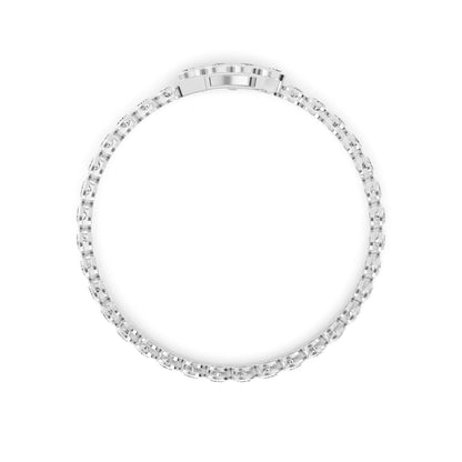 White Gold / Oval Lab Grown Diamond Bezel Bracelet