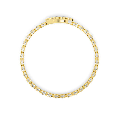 Yellow Gold / Oval Lab Grown Diamond Bezel Bracelet