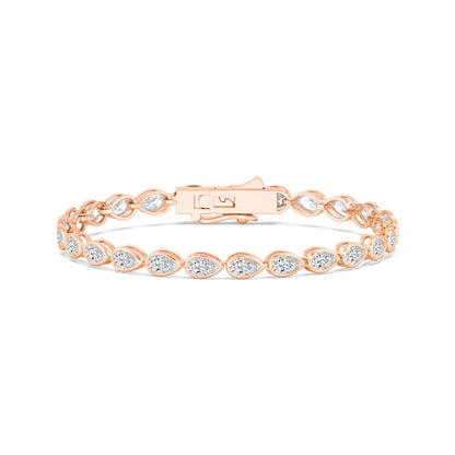 Rose Gold / 3.50ct Lab Grown Diamond Bezel Bracelet