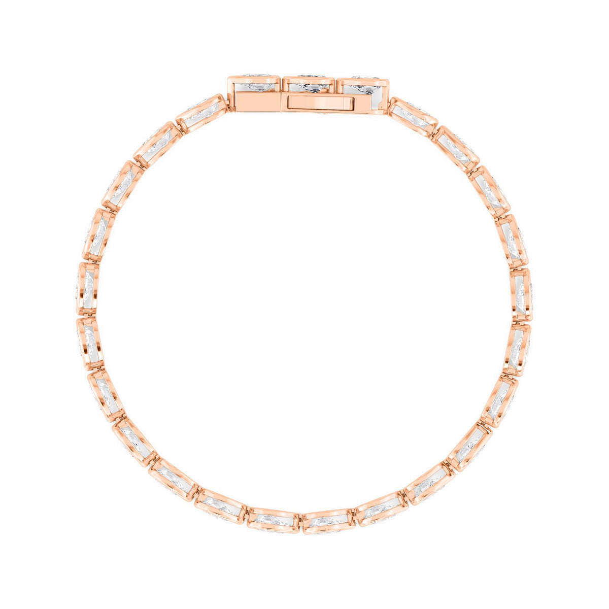 Rose Gold / 6.96ct Lab Grown Diamond Bezel Bracelet