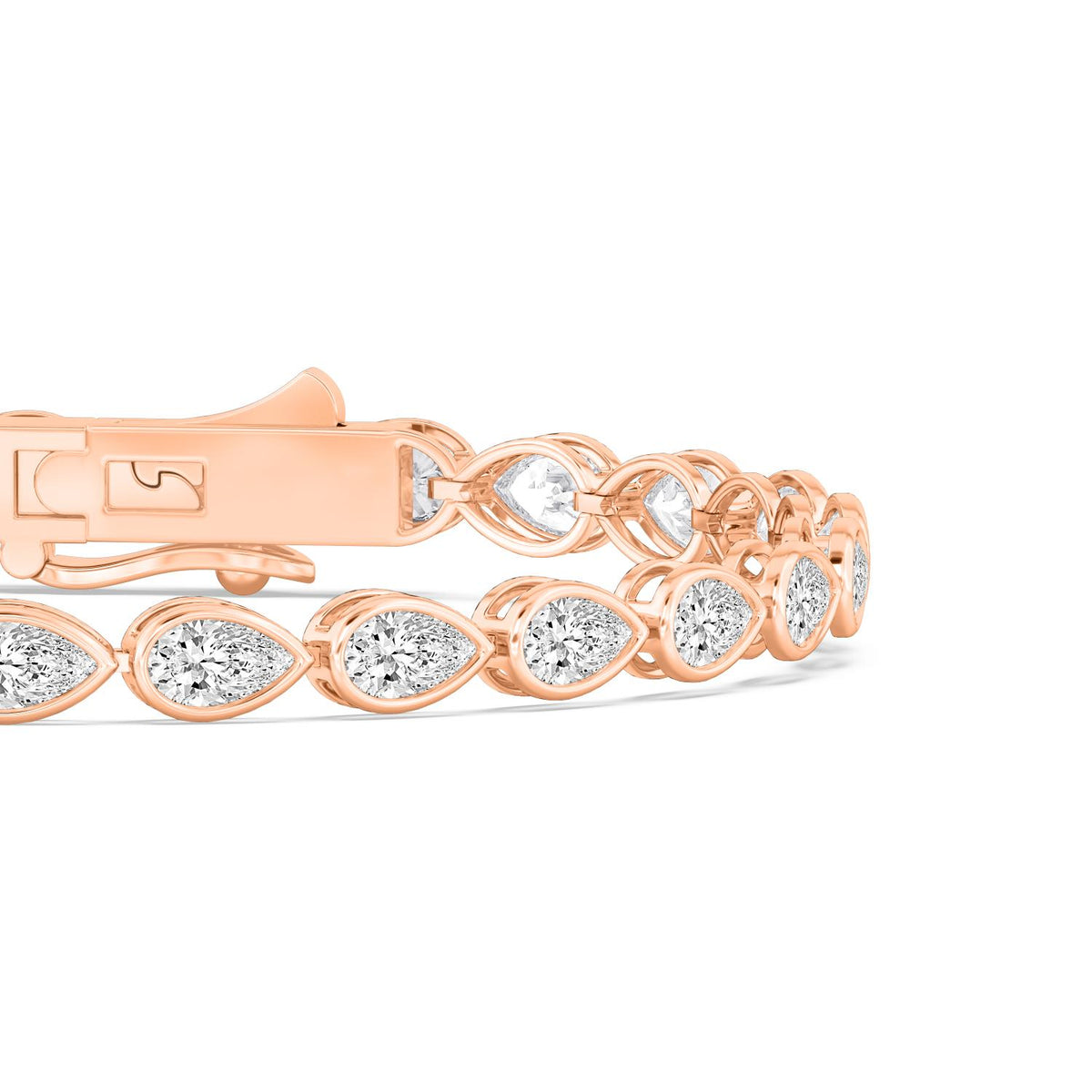 Rose Gold / 4.93ct Lab Grown Diamond Bezel Bracelet