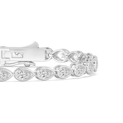 White Gold / 3.50ct Lab Grown Diamond Bezel Bracelet