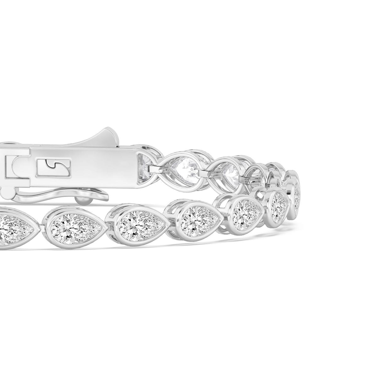 White Gold / 6.96ct Lab Grown Diamond Bezel Bracelet