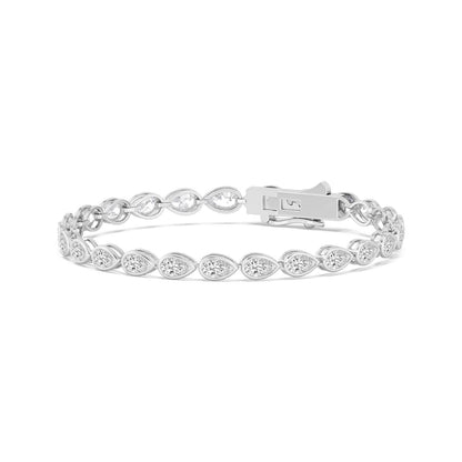 White Gold / 3.50ct Lab Grown Diamond Bezel Bracelet