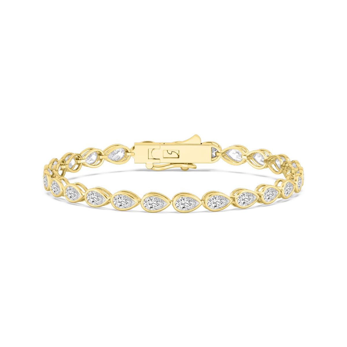 Yellow Gold / 6.96ct Lab Grown Diamond Bezel Bracelet