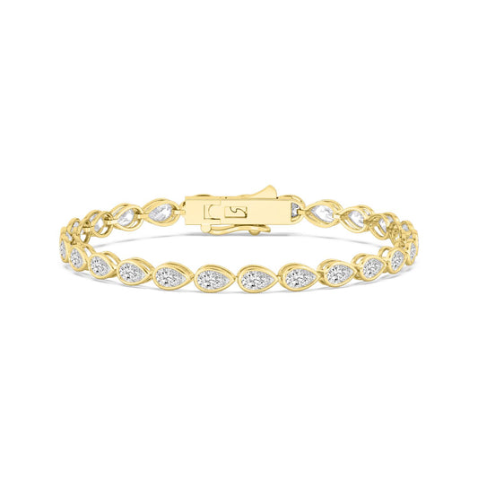 Yellow Gold / 6.96ct Lab Grown Diamond Bezel Bracelet