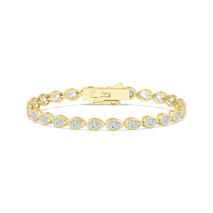 Yellow Gold / 4.93ct Lab Grown Diamond Bezel Bracelet
