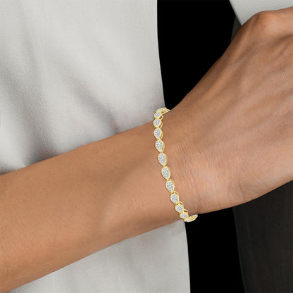 Yellow Gold / 4.93ct Lab Grown Diamond Bezel Bracelet