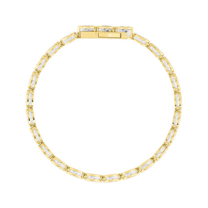 Yellow Gold / 6.96ct Lab Grown Diamond Bezel Bracelet