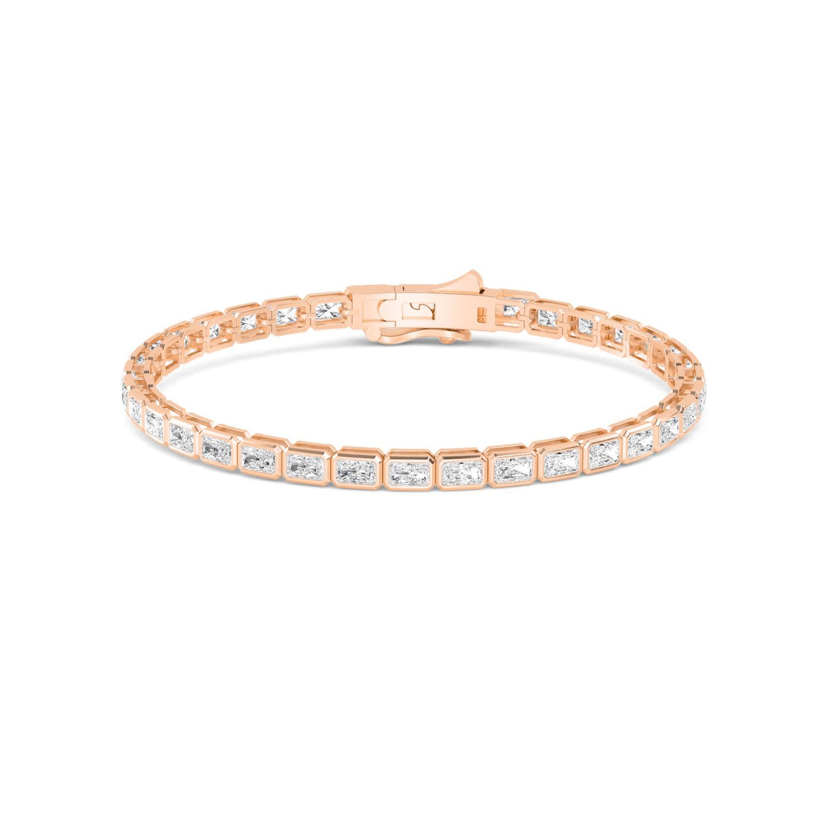 Rose Gold / Lab Grown Diamond Bezel Bracelet