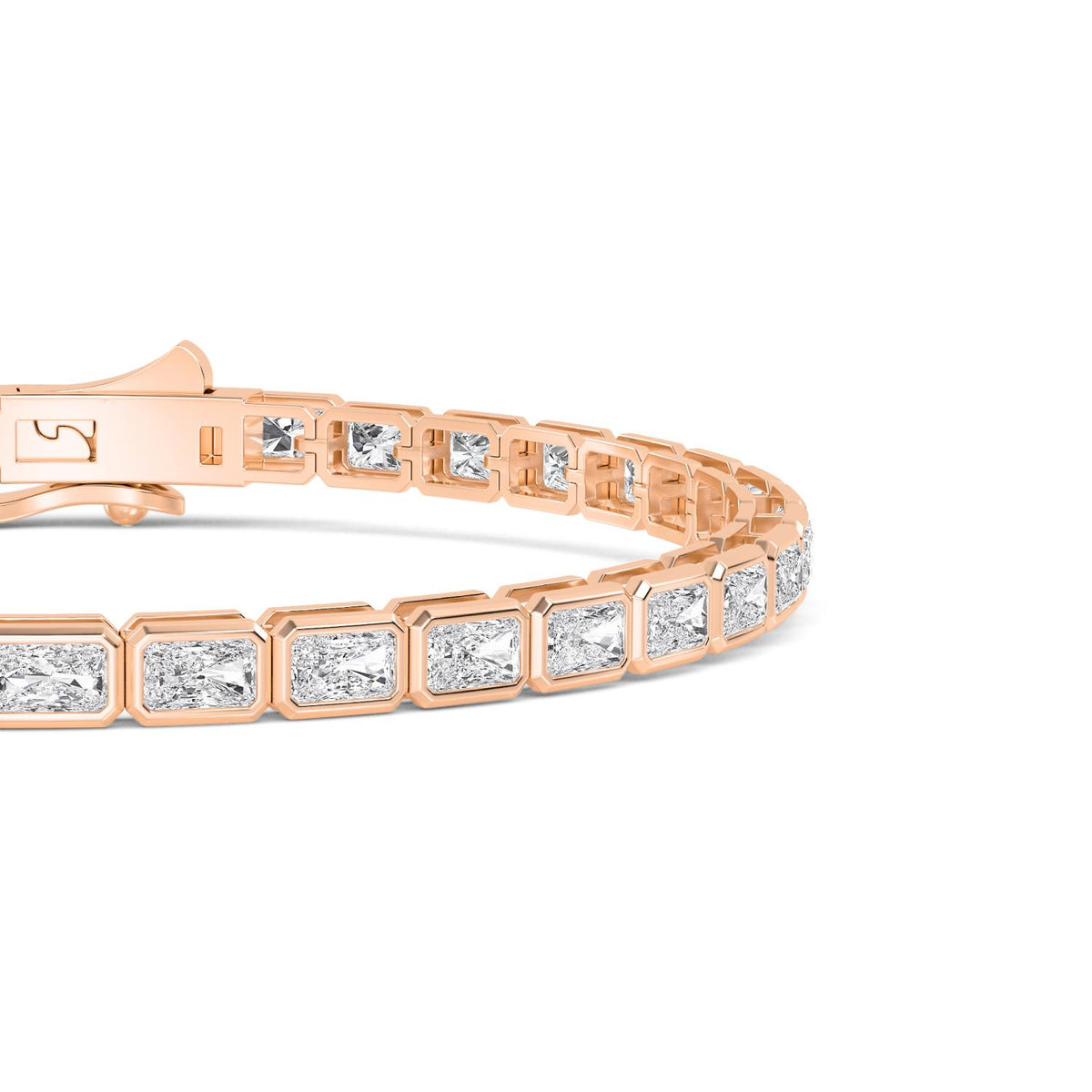 Rose Gold / Lab Grown Diamond Bezel Bracelet
