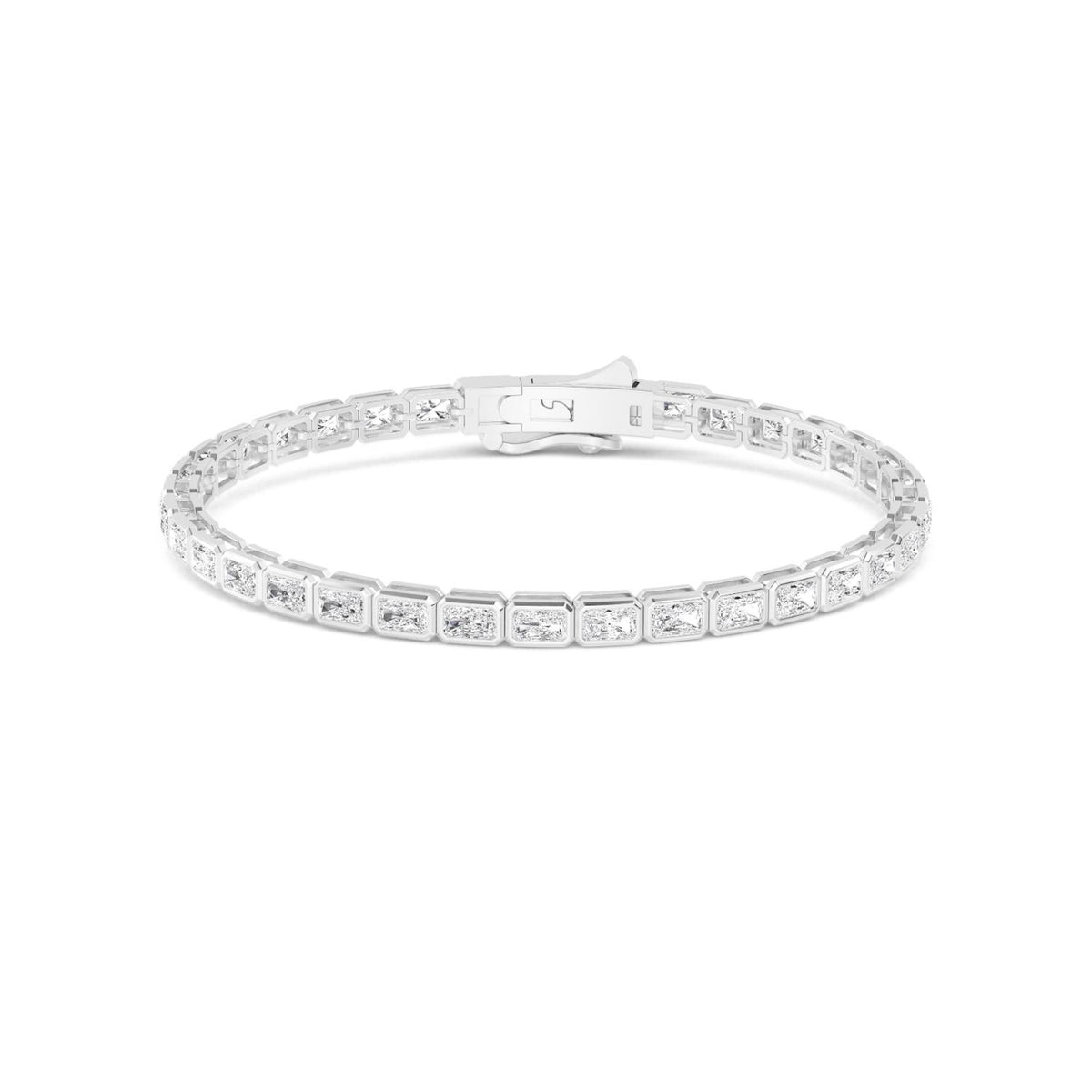 White Gold / Lab Grown Diamond Bezel Bracelet