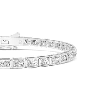 White Gold / Lab Grown Diamond Bezel Bracelet