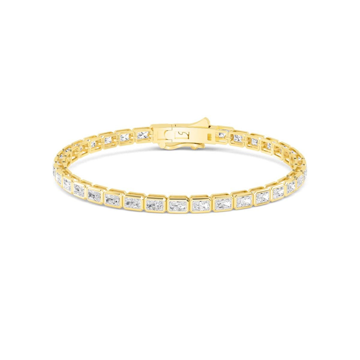 Yellow Gold / Lab Grown Diamond Bezel Bracelet