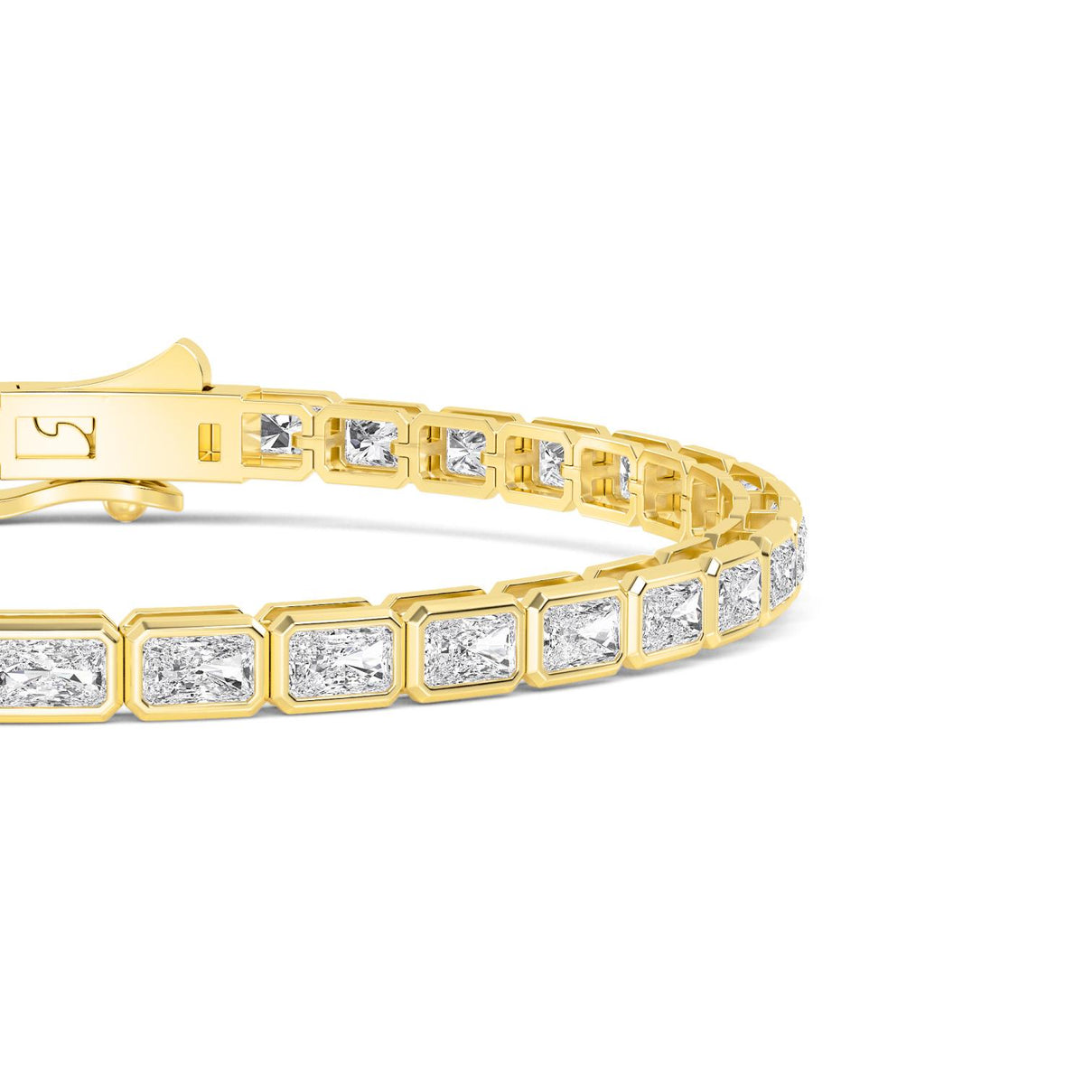 Yellow Gold / Lab Grown Diamond Bezel Bracelet
