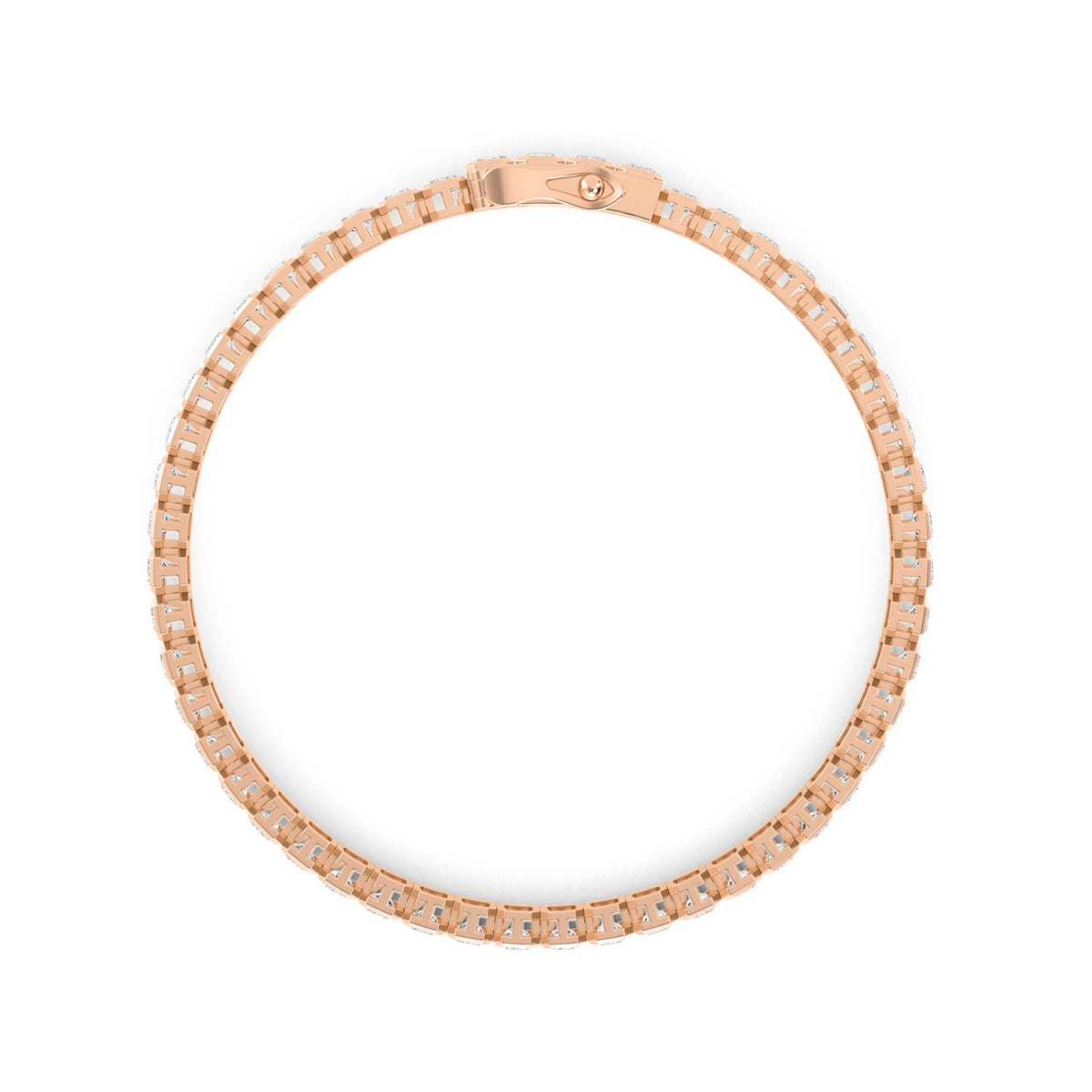 Rose Gold / Emerald Bezel Lab Grown Diamond Tennis Bracelet