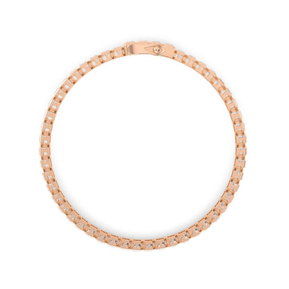 Rose Gold / Emerald Bezel Lab Grown Diamond Tennis Bracelet