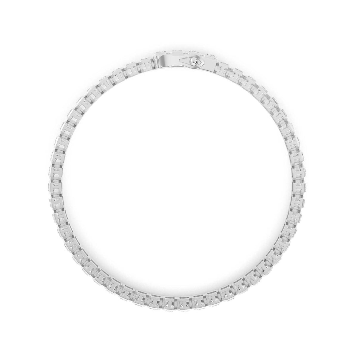 White Gold / Emerald Bezel Lab Grown Diamond Tennis Bracelet