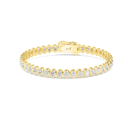 Yellow Gold / Oval Lab Grown Diamond Tennis Bracelet