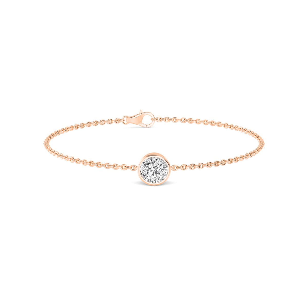 Rose Gold / 1.00ct Lab Grown Diamond Chain Bracelet