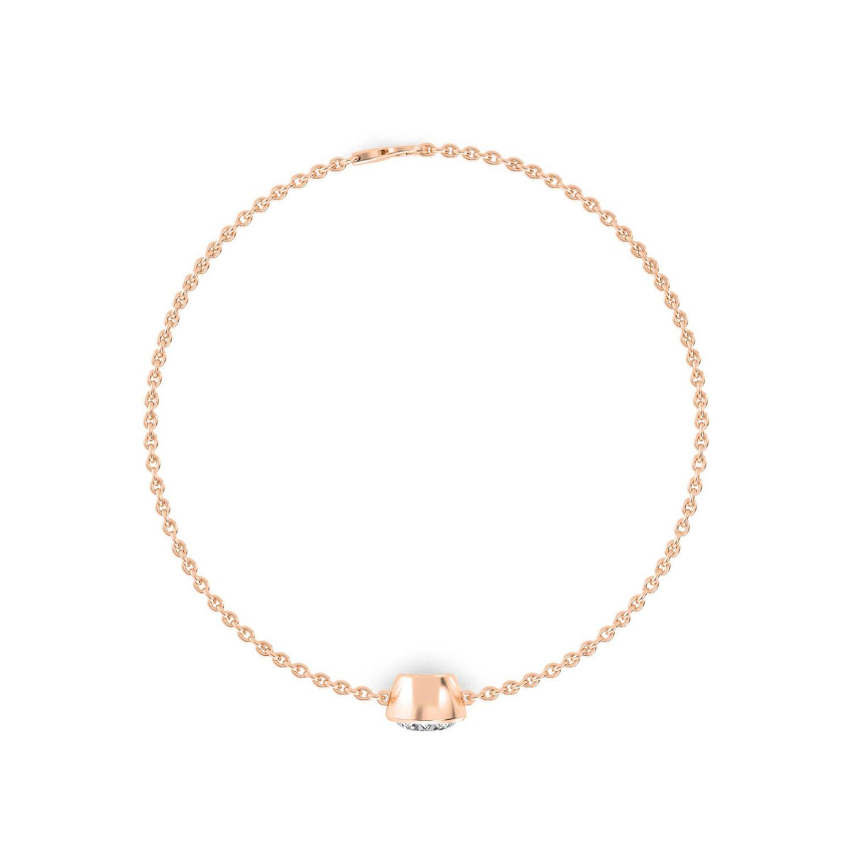 Rose Gold / 1.00ct Lab Grown Diamond Chain Bracelet