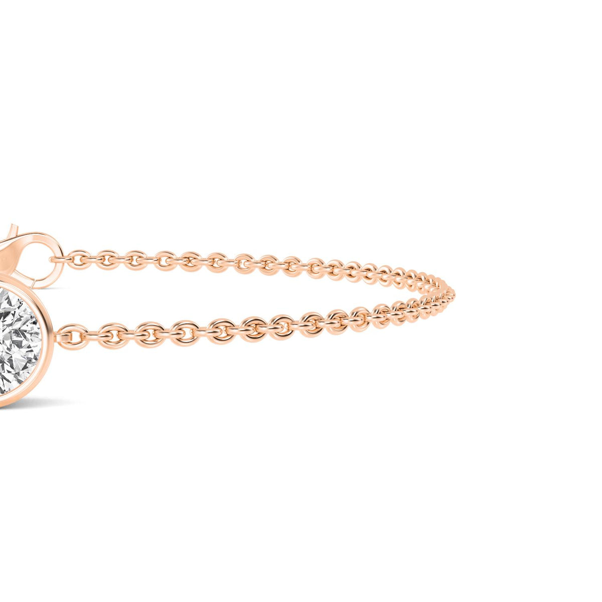 Rose Gold / 1.00ct Lab Grown Diamond Chain Bracelet