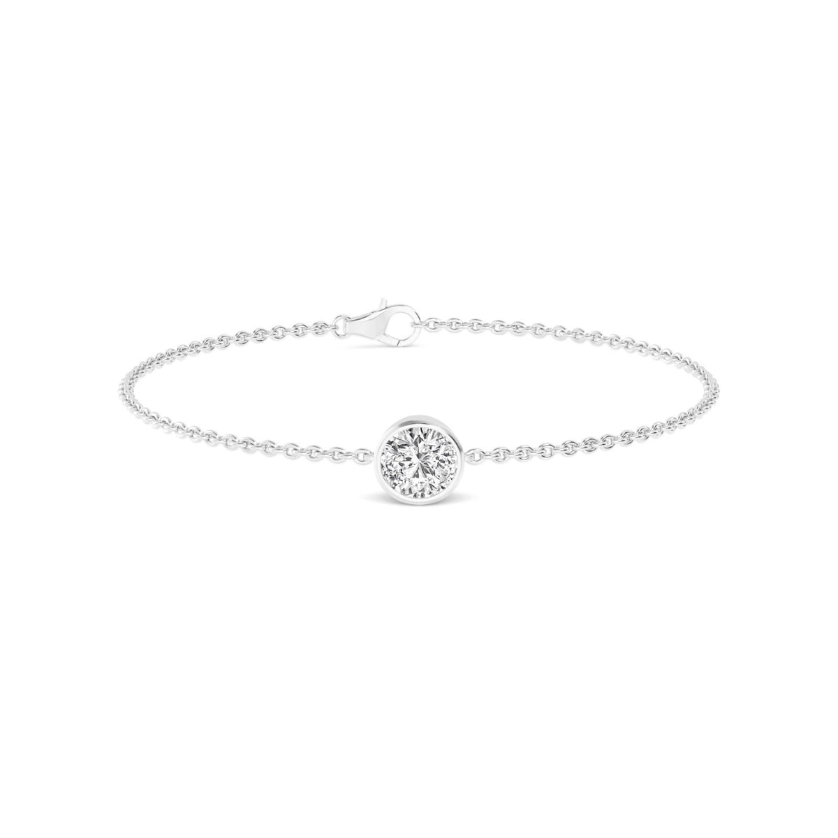 White Gold / 1.00ct Lab Grown Diamond Chain Bracelet