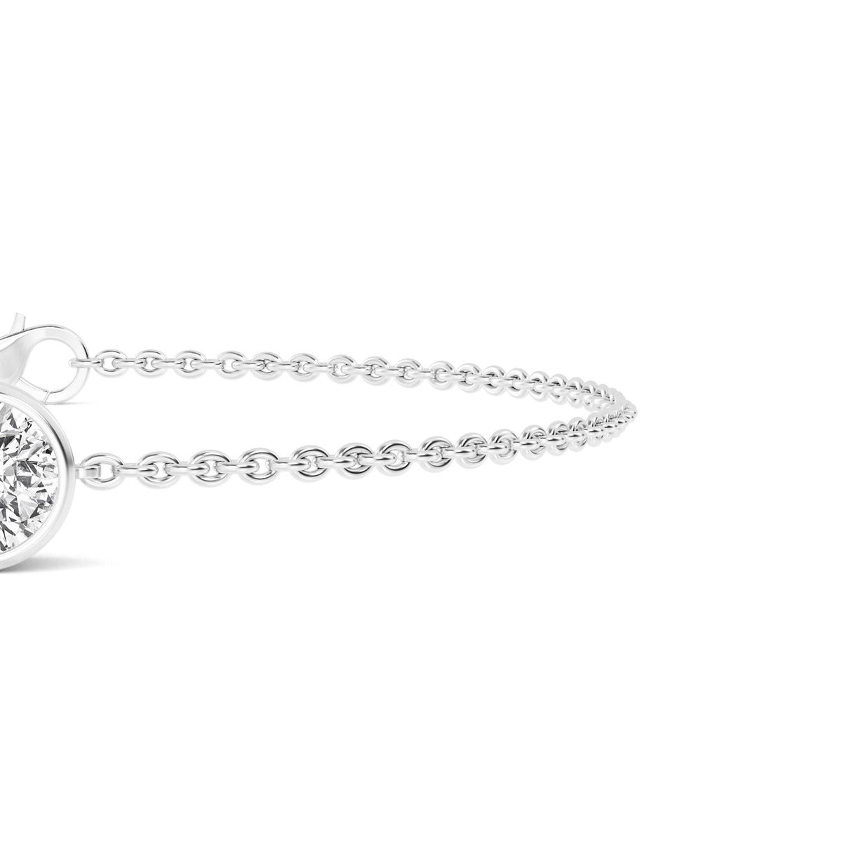 White Gold / 1.00ct Lab Grown Diamond Chain Bracelet