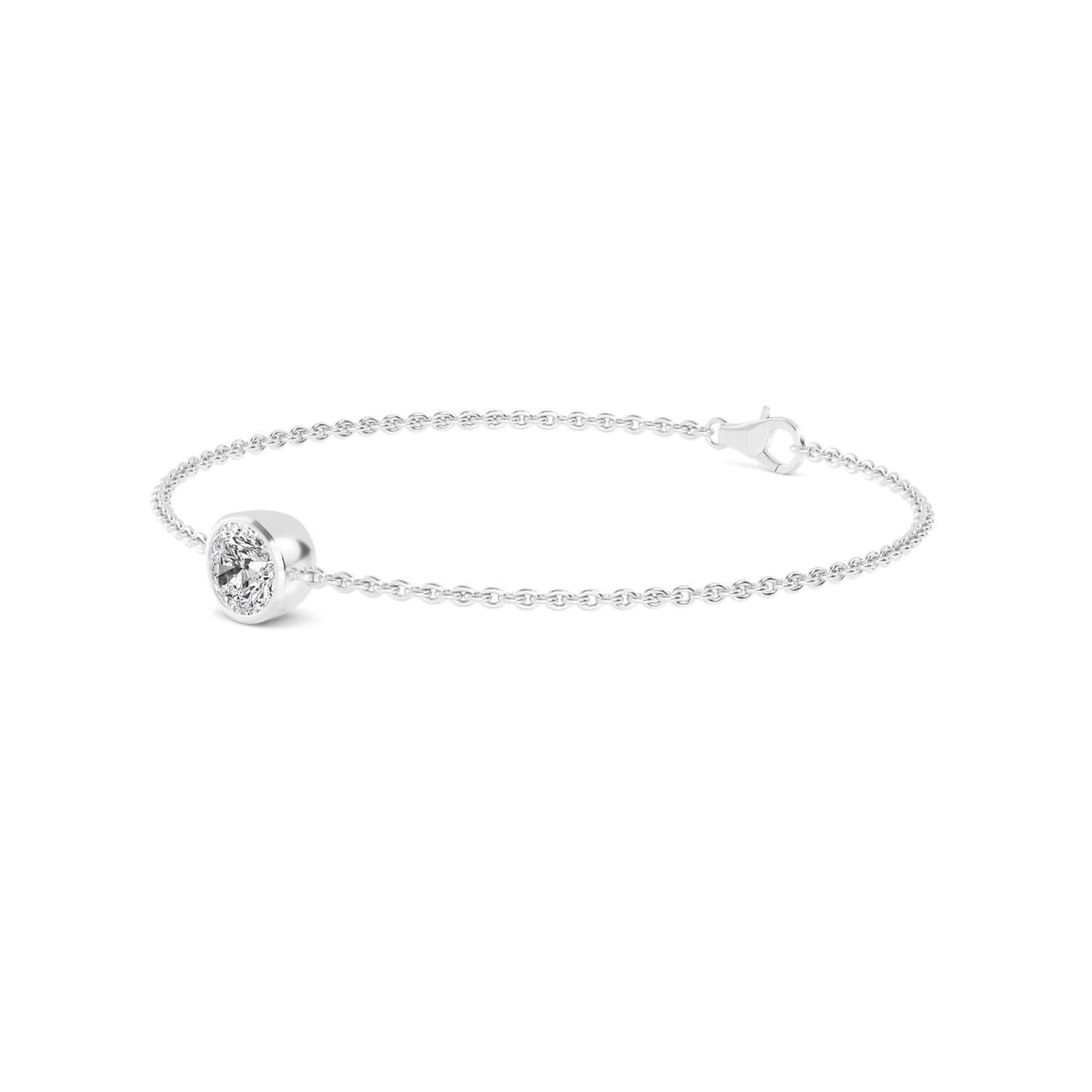 White Gold / 1.00ct Lab Grown Diamond Chain Bracelet