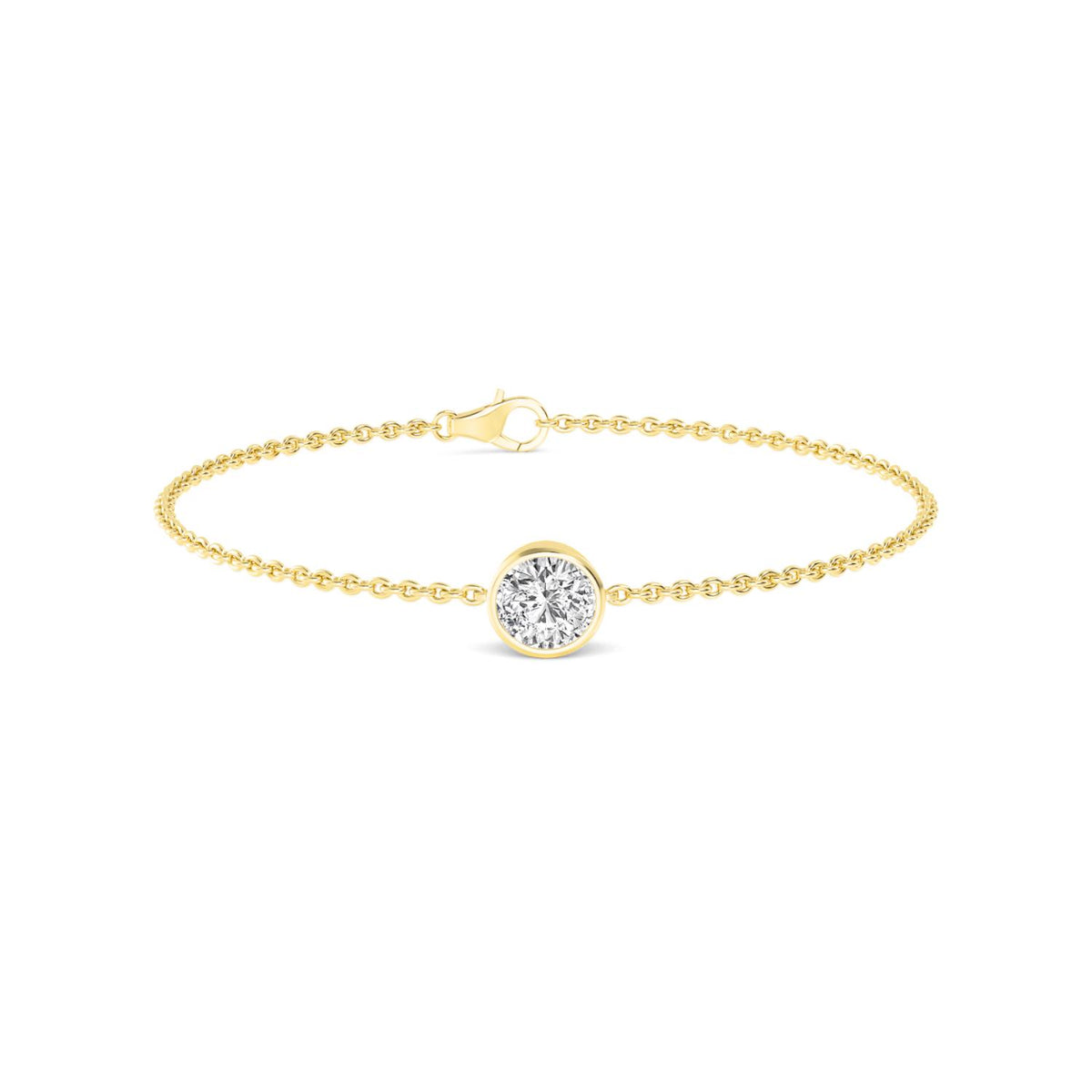 Yellow Gold / 1.00ct Lab Grown Diamond Chain Bracelet